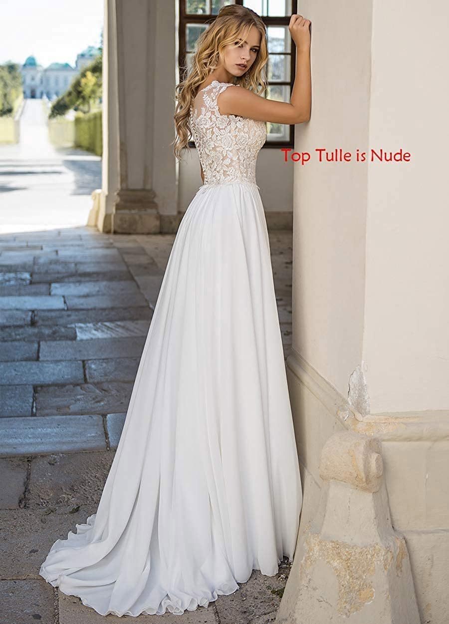 Women's Beach Spaghetti Strap Wedding Dresses for Bride 2025 Boho Long Lace Bridal Gowns for Wedding-BMbridal.UK