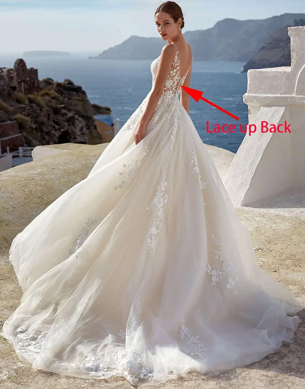 Lace Appliqued Wedding Dresses for Bride 2025 Beach Wedding Bridal Gowns for Women SE002-BMbridal.UK