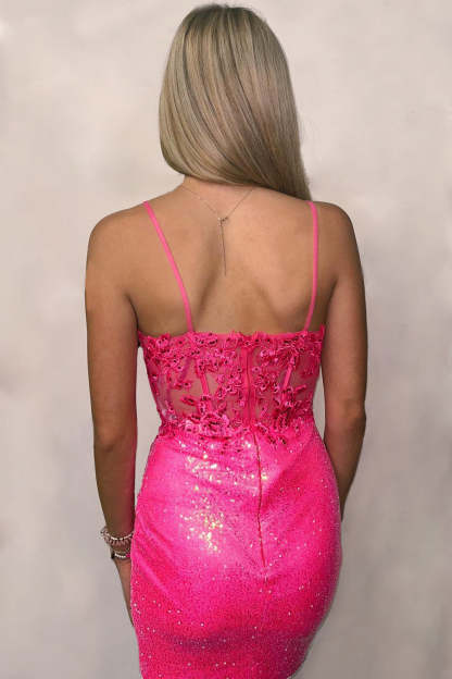 Sparkly Purple Corset Tight Short Homecoming Dress with Lace