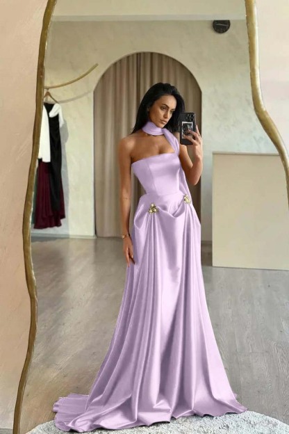 Strapless Sleeveless A Line Long Prom Dress With Ruffles Beading