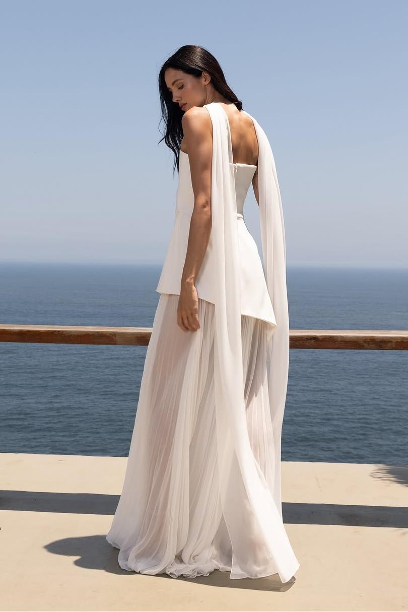 Strapless Sleeveless Split Long Prom Dress With Pleated Tulle