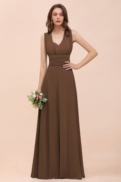 BMbridal New Arrival Dusty Blue Ruched Long Convertible Bridesmaid Dresses-BMbridal