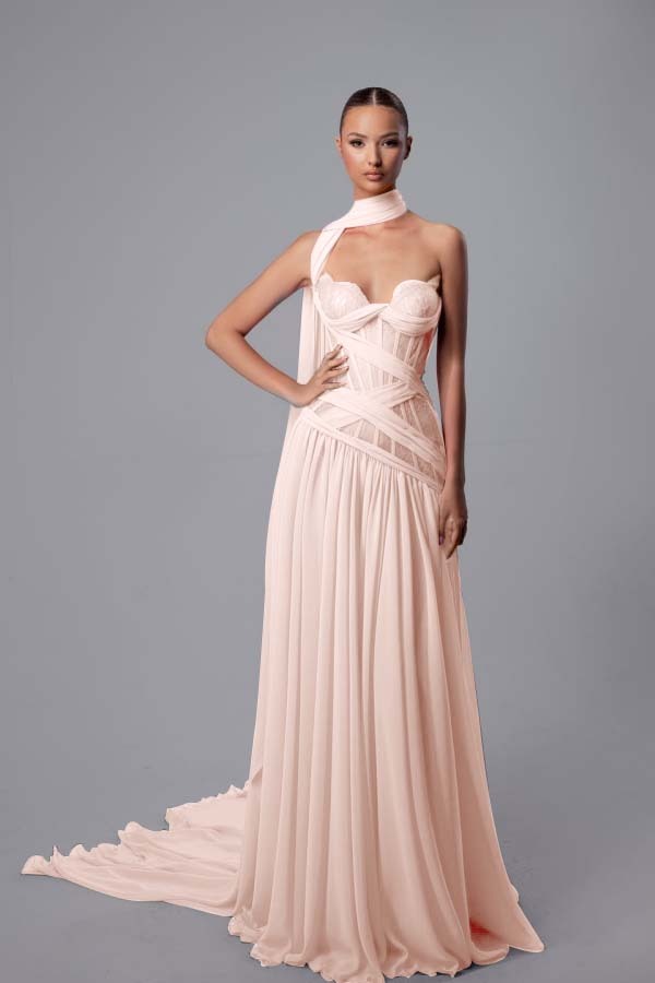 Strapless Sweetheart Sleeveless Long Prom Dress With Pleated
