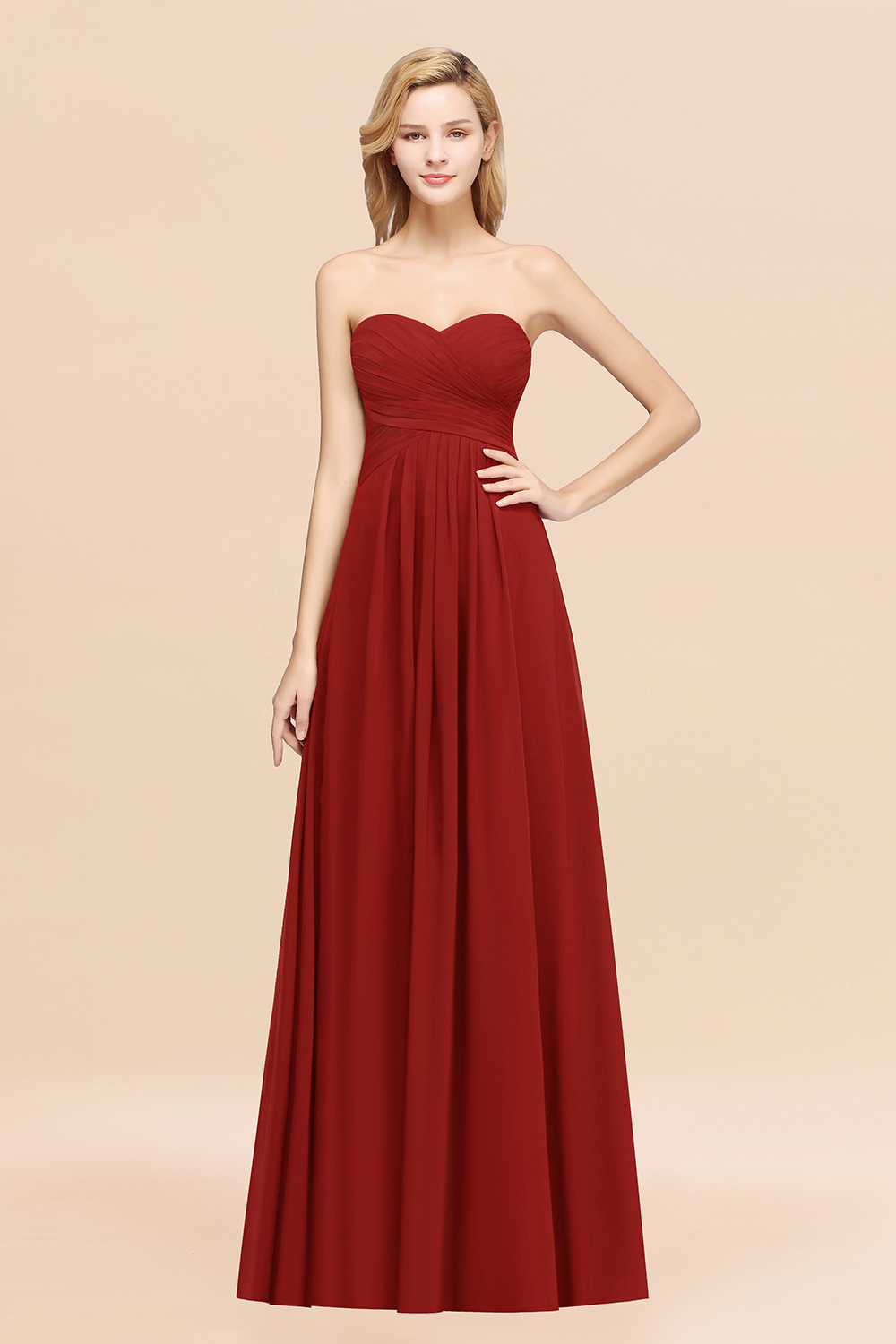BMbridal Vintage Sweetheart Long Grape Affordable Bridesmaid Dresses Online-BMbridal