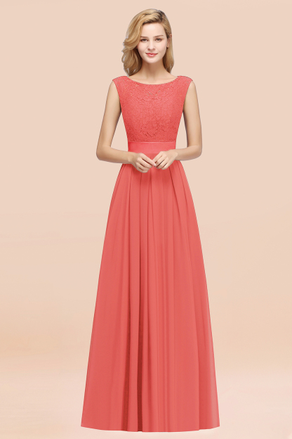 BMbridal Vintage Sleeveless Lace Bridesmaid Dresses Affordable Chiffon Wedding Party Dress Online-BMbridal