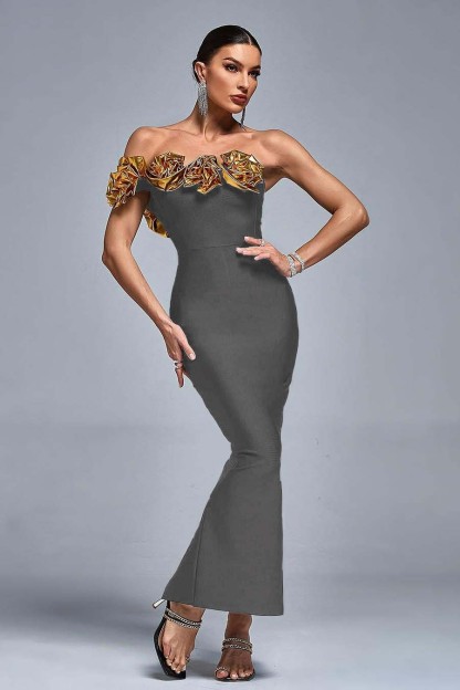 One Shoulder Sleeveless Long Mermaid Prom Dress With Pleated