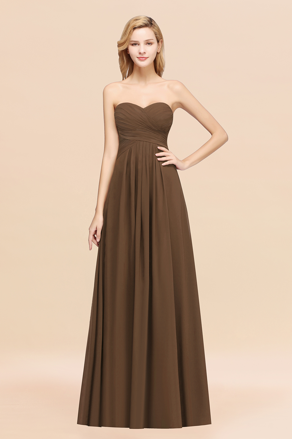 BMbridal Vintage Sweetheart Long Grape Affordable Bridesmaid Dresses Online-BMbridal