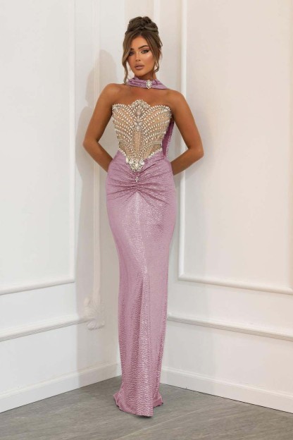 Strapless Sleeveless Long Mermaid Prom Dress With Beading Pleated