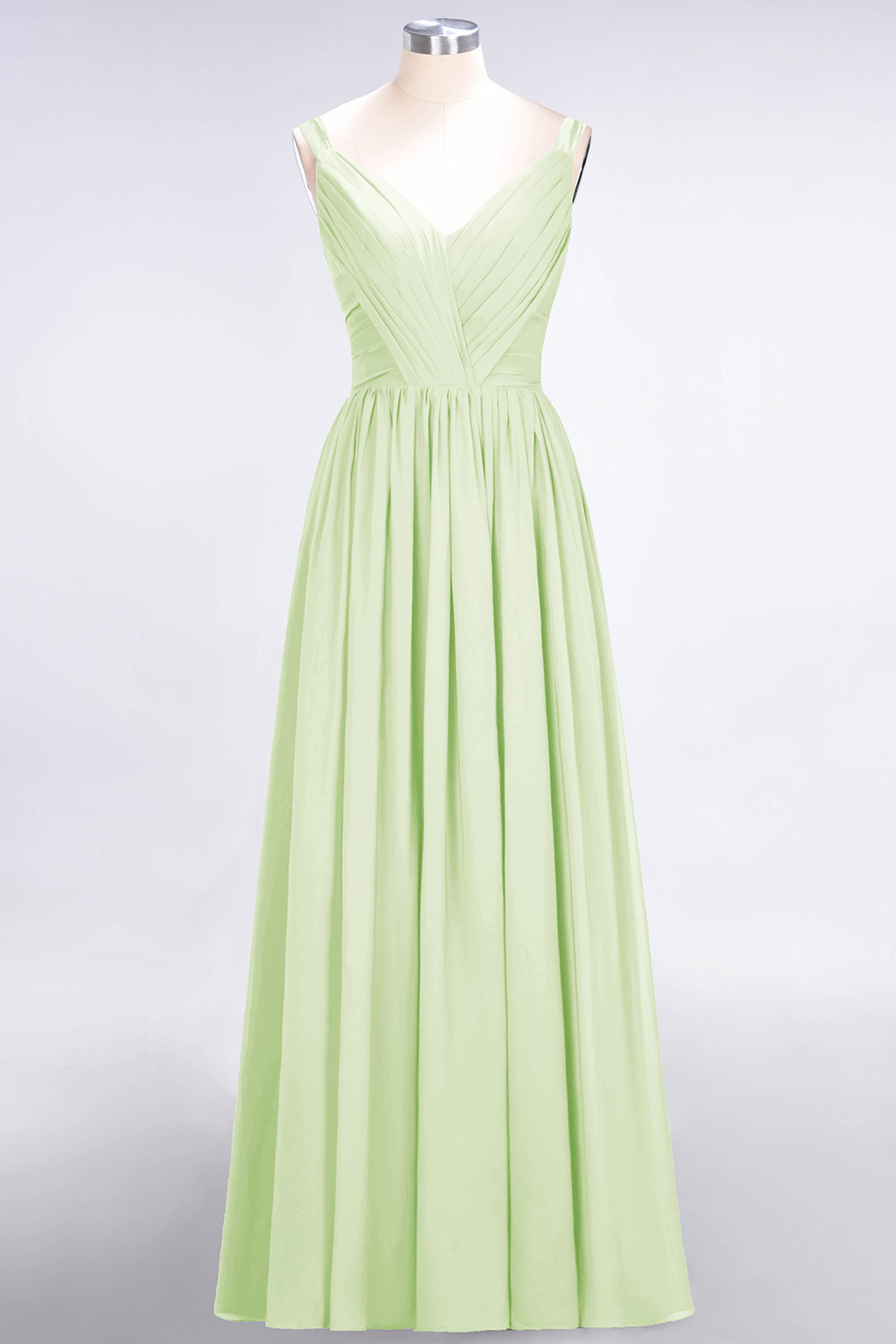 BMbridal Chic V-Neck Straps Ruffle Burgundy Bridesmaid Dresses with Bow Sash-BMbridal