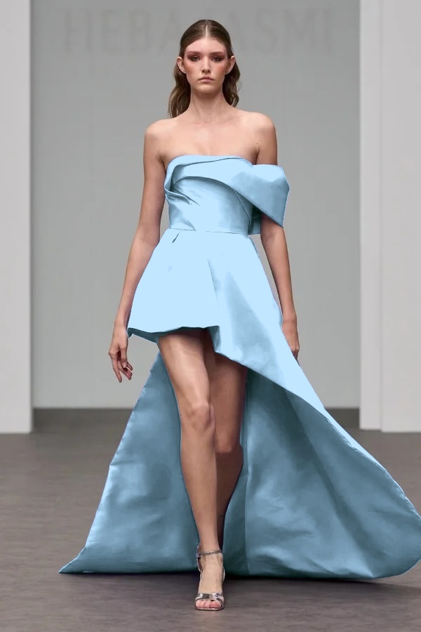 One Shoulder Sleeveless A Line Short Prom Dress With Pleated