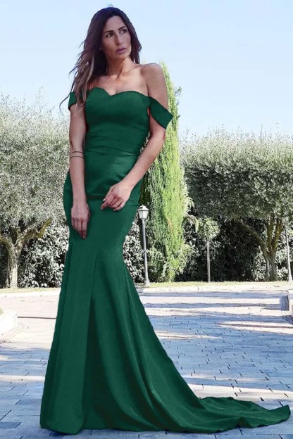 Mermaid Sweetheart Sleeveless Off the Shoulder Royal Blue Long Prom Dress