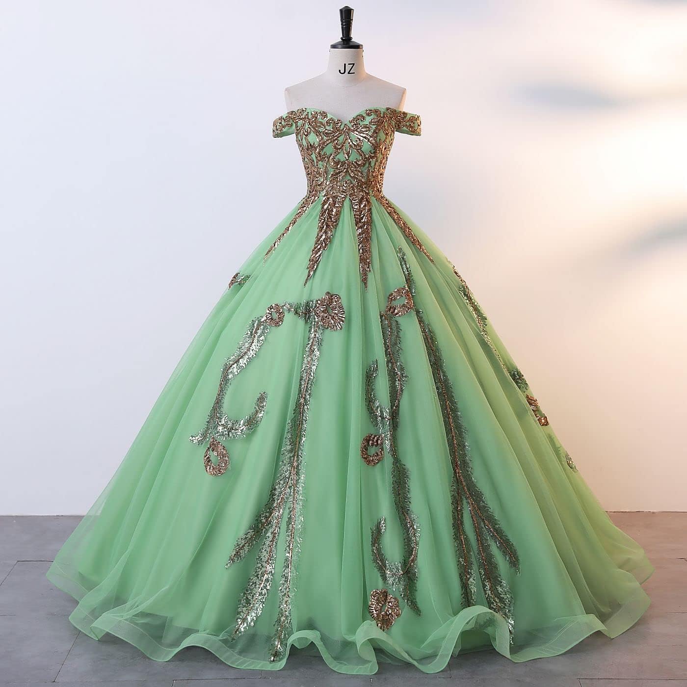 BMbride Women's Beading Sweetheart Ball Gown Tulle Layed Long Quinceanera Dress-BMbridal.UK