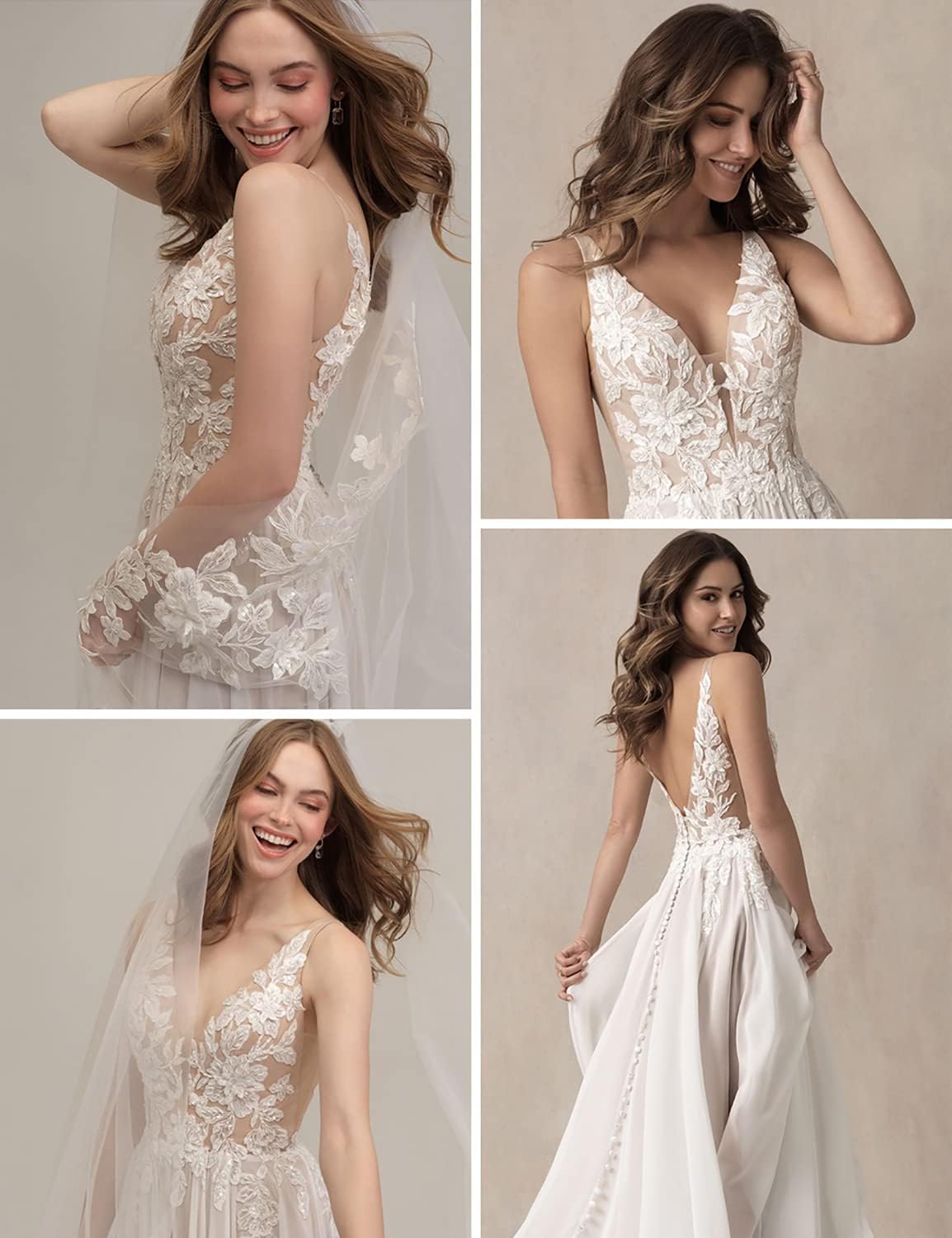 Lace Appliqued Wedding Dresses for Bride 2025 Beach Wedding Bridal Gowns for Women SE002-BMbridal.UK