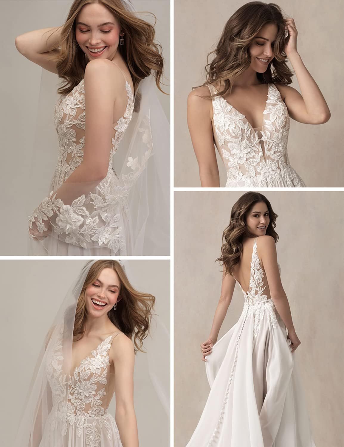 Lace Appliqued Wedding Dresses for Bride 2025 Beach Wedding Bridal Gowns for Women SE002-BMbridal.UK