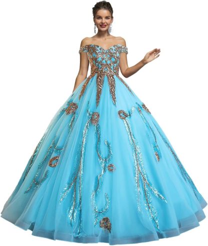 BMbride Women's Beading Sweetheart Ball Gown Tulle Layed Long Quinceanera Dress-BMbridal.UK