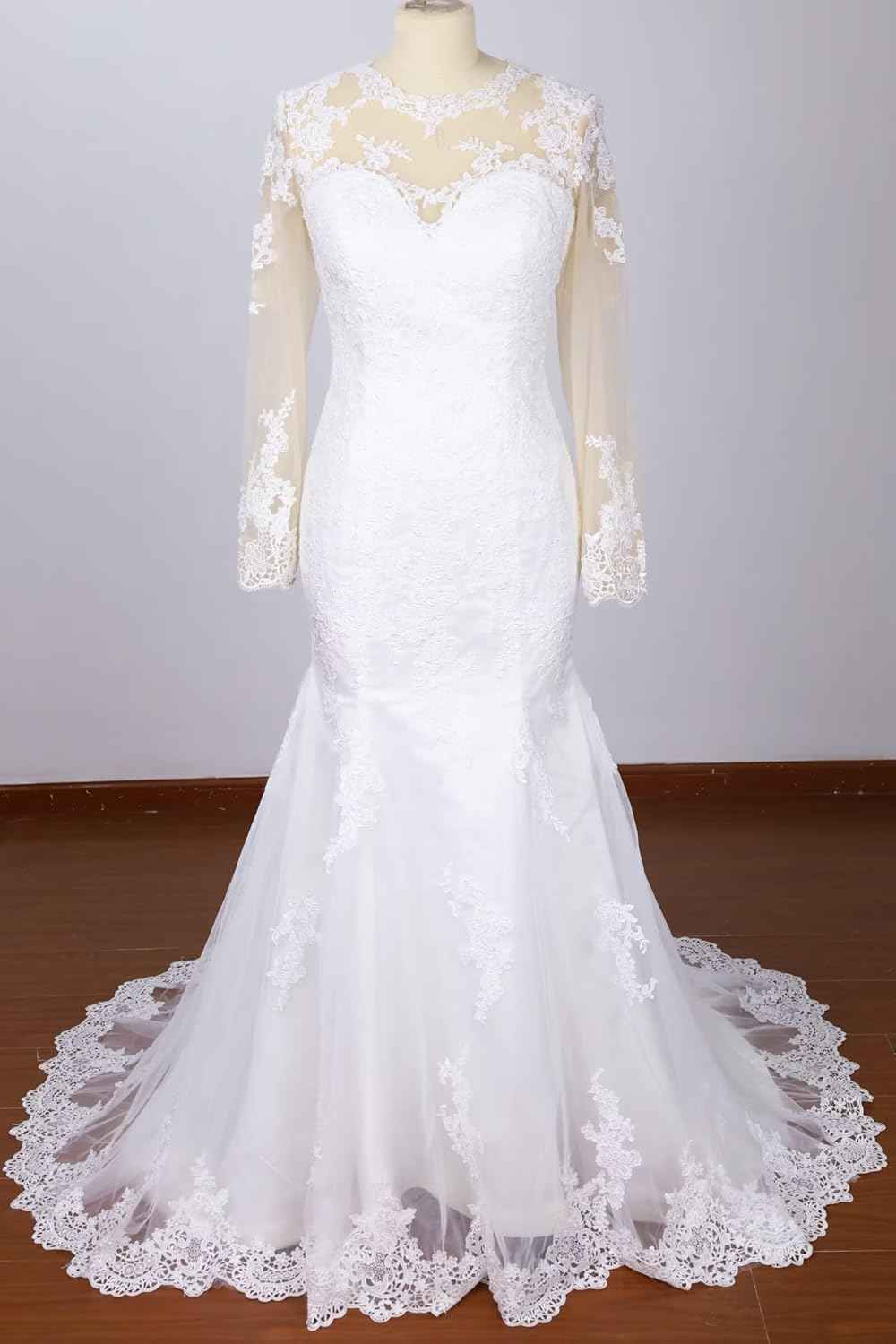 Mermaid Wedding Dresses for Bride 2025 Lace Bridal Gowns Beach Bridal Dress for Wedding Gowns-BMbridal.UK