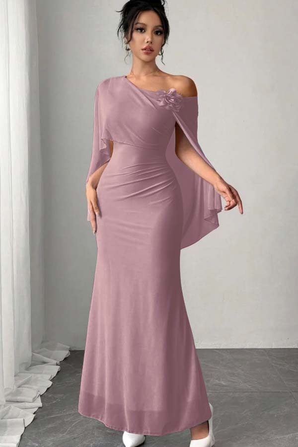 Chic Sleeveless Mermaid Long Prom Dress With Pleated Appliques