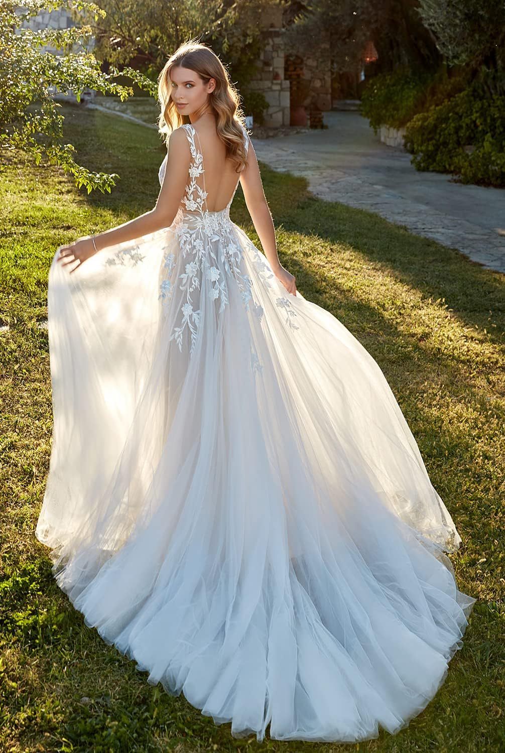 Lace Appliqued Wedding Dresses for Bride 2025 Beach Wedding Bridal Gowns for Women SE002-BMbridal.UK