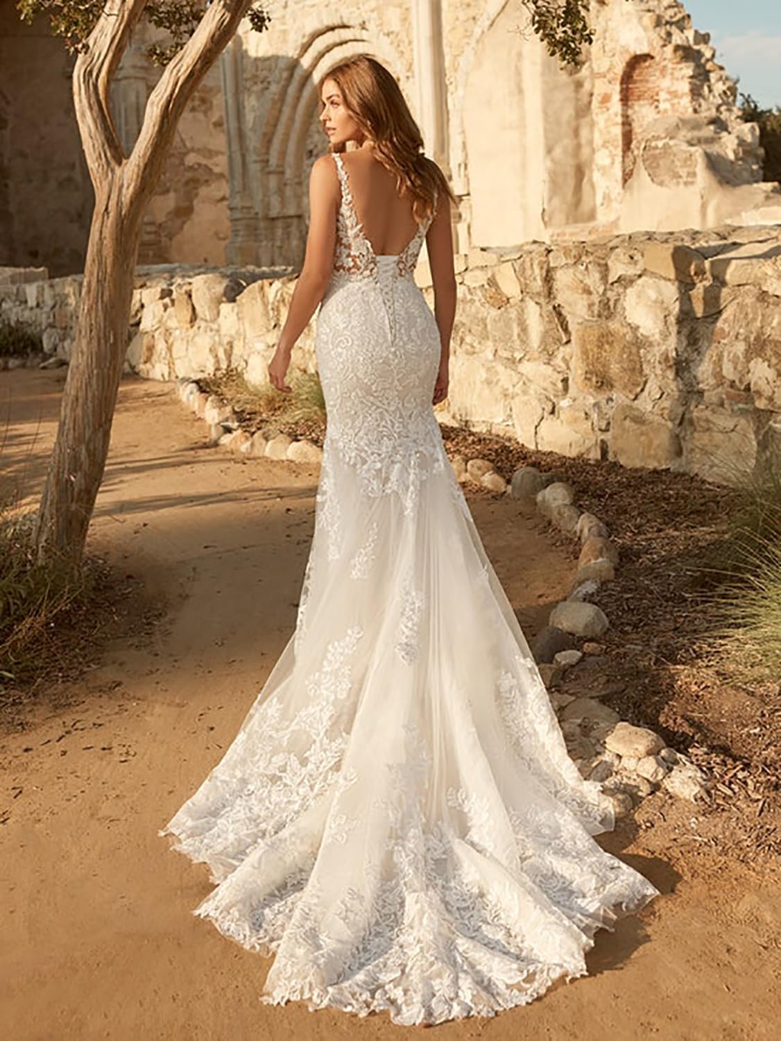 Lace Appliqued Wedding Dresses for Bride 2025 Beach Wedding Bridal Gowns for Women SE002-BMbridal.UK