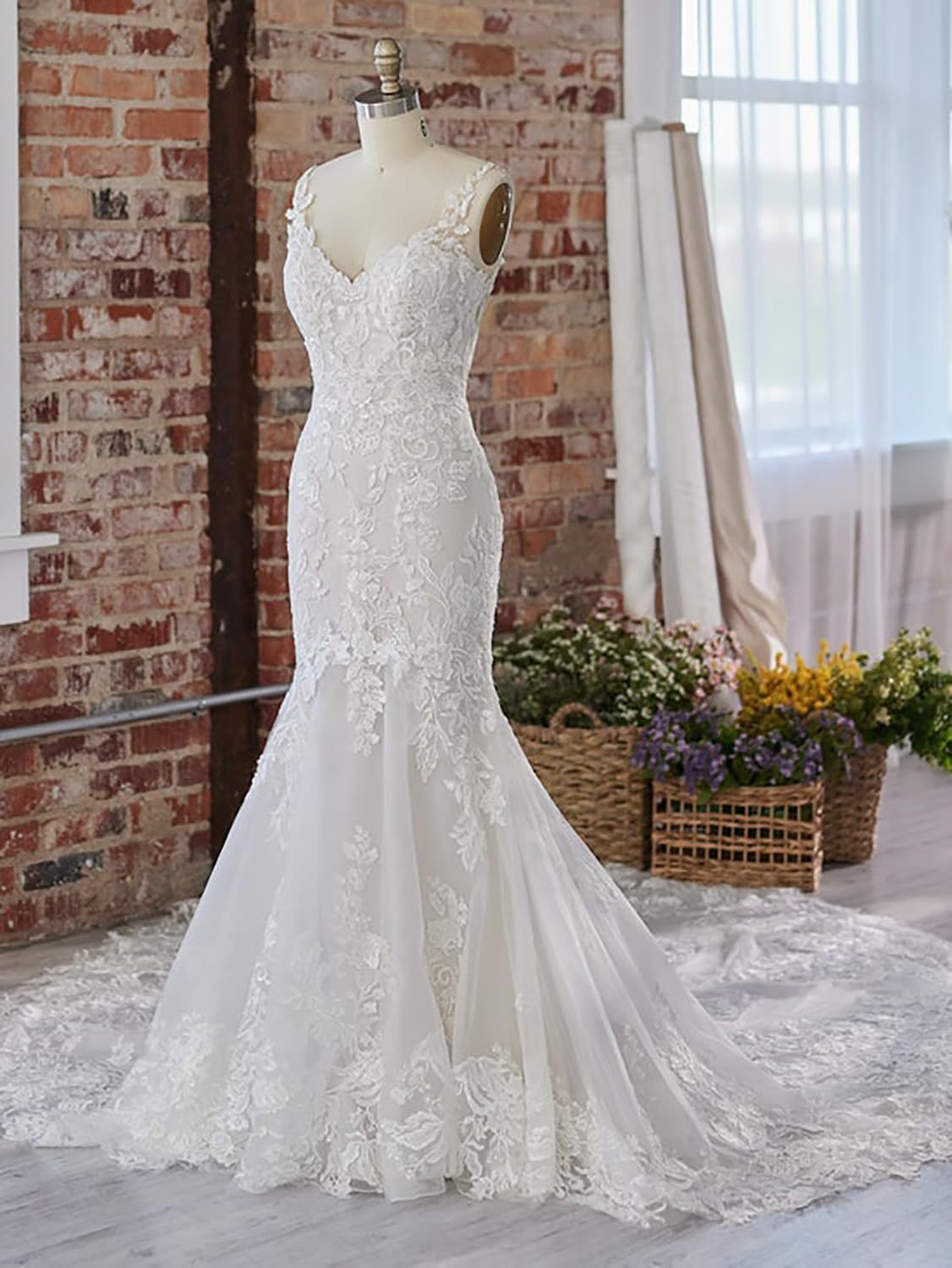 Lace Appliqued Wedding Dresses for Bride 2025 Beach Wedding Bridal Gowns for Women SE002-BMbridal.UK