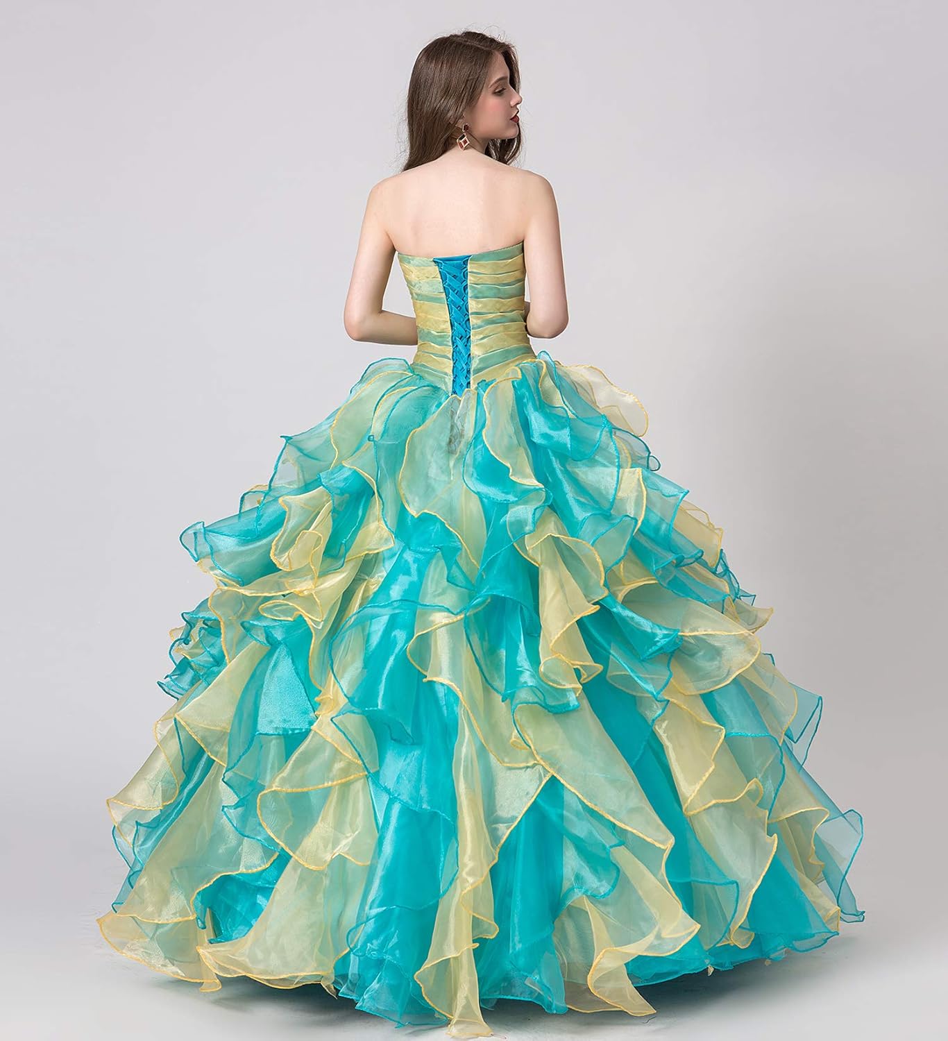 BMbride Women's Beading Sweetheart Ball Gown Tulle Layed Long Quinceanera Dress-BMbridal.UK