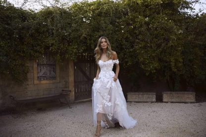 Loyeloy Women's Wedding Dresses for Bride 2025 Sexy V Neck Slit Lace Bridal Wedding Gowns for Bride YJ010-BMbridal.UK