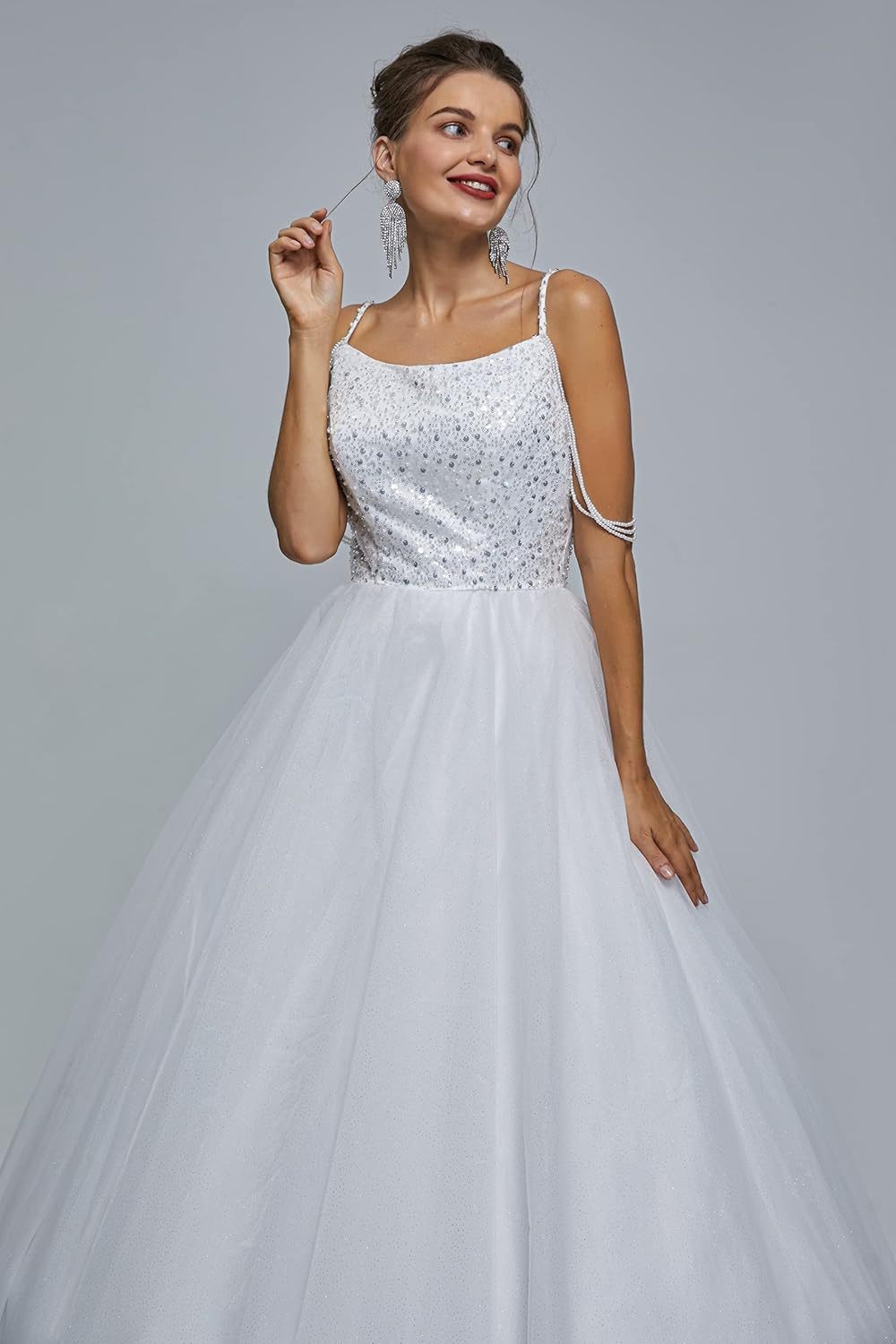 BMbride Women's Beading Sweetheart Ball Gown Tulle Layed Long Quinceanera Dress-BMbridal.UK