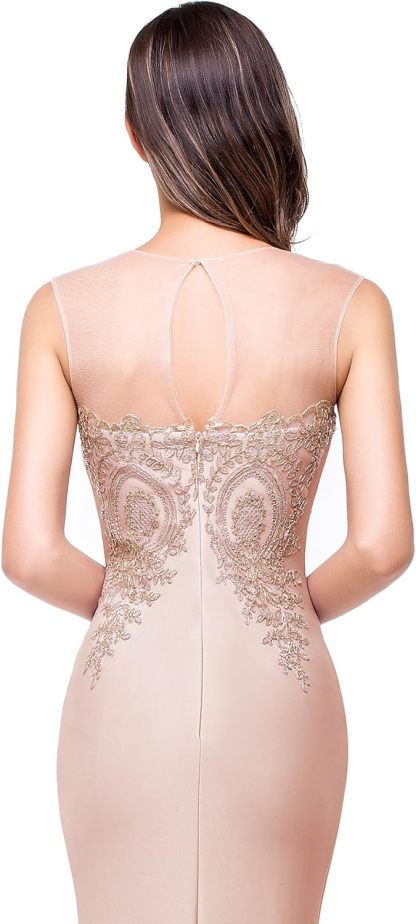 Women's Lace Applique Long Formal Mermaid Evening Prom Dresses-BMbridal.UK