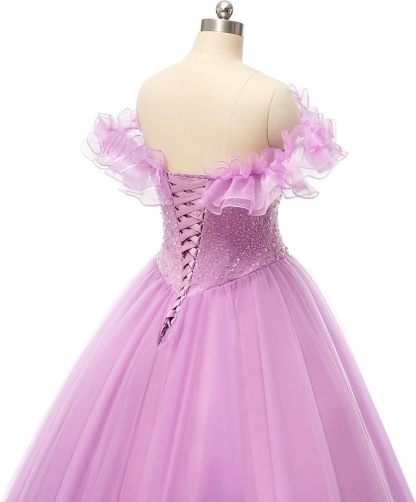 BMbride Women's Beading Sweetheart Ball Gown Tulle Layed Long Quinceanera Dress-BMbridal.UK
