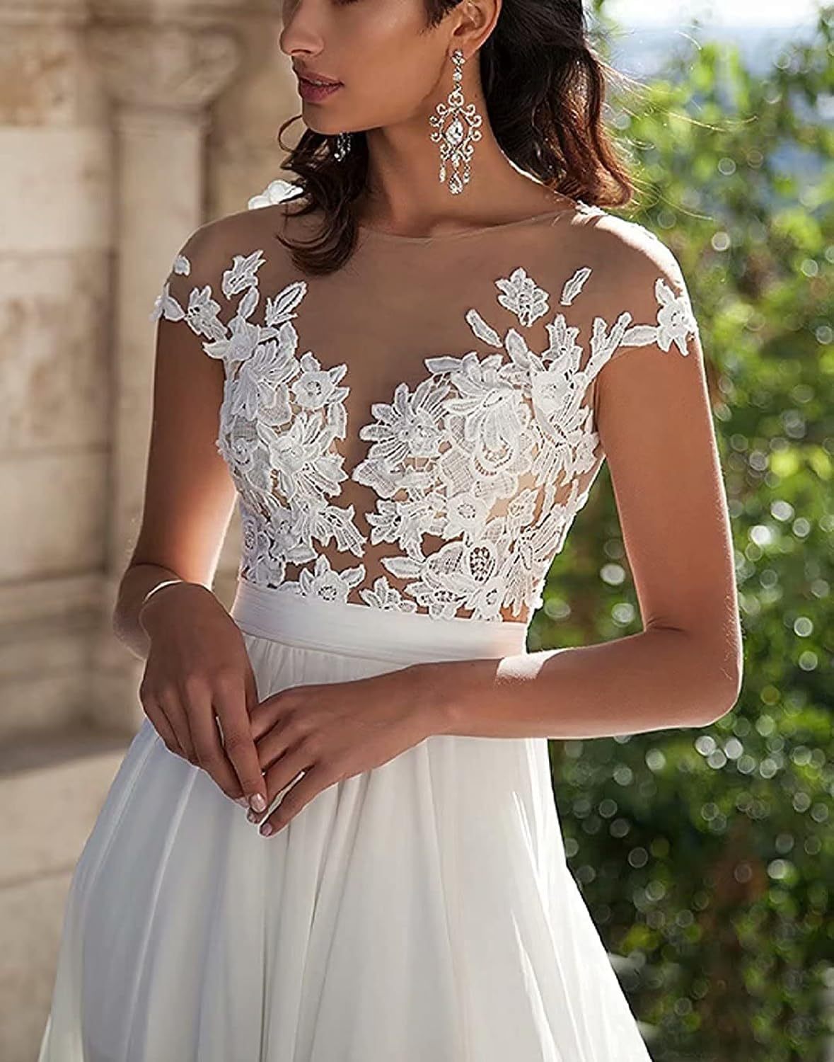 Lace Appliqued Wedding Dresses for Bride 2025 Beach Wedding Bridal Gowns for Women SE002-BMbridal.UK