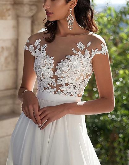 Lace Appliqued Wedding Dresses for Bride 2025 Beach Wedding Bridal Gowns for Women SE002-BMbridal.UK