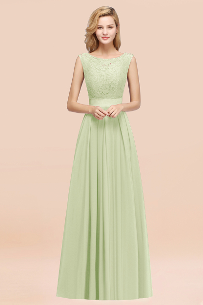 BMbridal Vintage Sleeveless Lace Bridesmaid Dresses Affordable Chiffon Wedding Party Dress Online-BMbridal