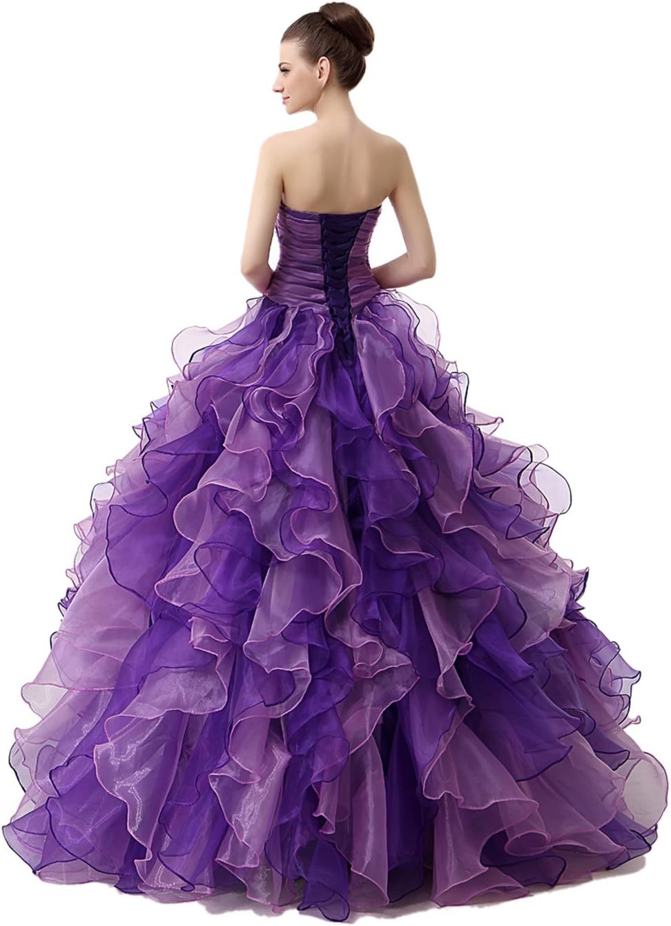 BMbride Women's Beading Sweetheart Ball Gown Tulle Layed Long Quinceanera Dress-BMbridal.UK