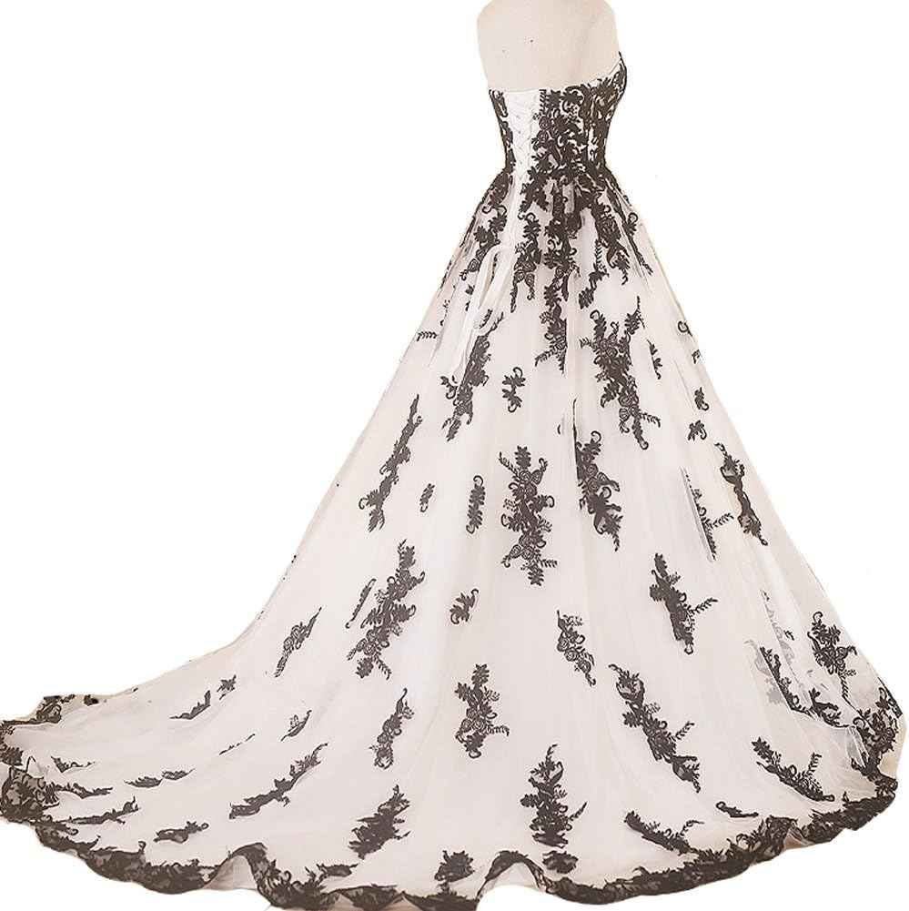 Vintage Gothic Black Lace Ball Gown Long Prom Dresses Gowns-BMbridal.UK