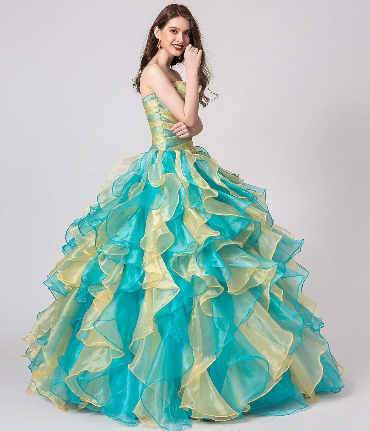 BMbride Women's Beading Sweetheart Ball Gown Tulle Layed Long Quinceanera Dress-BMbridal.UK