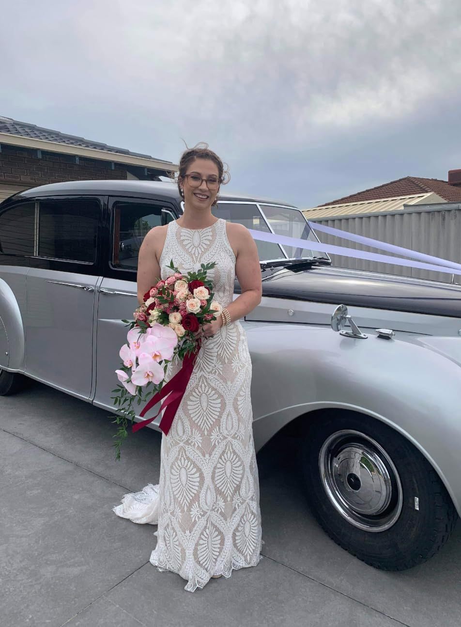 Women's Beach Wedding Dresses for Bride 2022 Vintage Long Sleeves Lace Bohemian Bridal Gown-BMbridal.UK