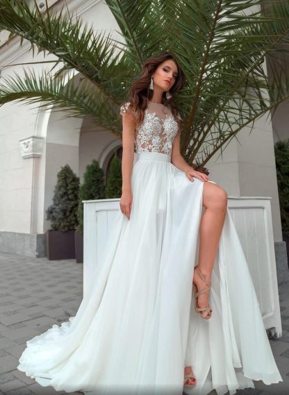 Lace Appliqued Wedding Dresses for Bride 2025 Beach Wedding Bridal Gowns for Women SE002-BMbridal.UK