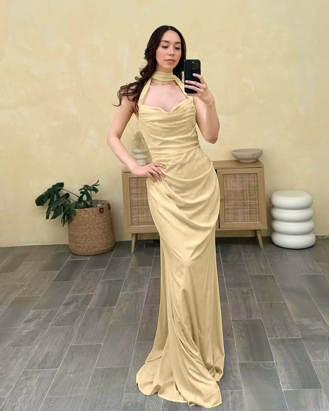 Halter Sleeveless Sweetheart Long Mermaid Prom Dress With Pleated