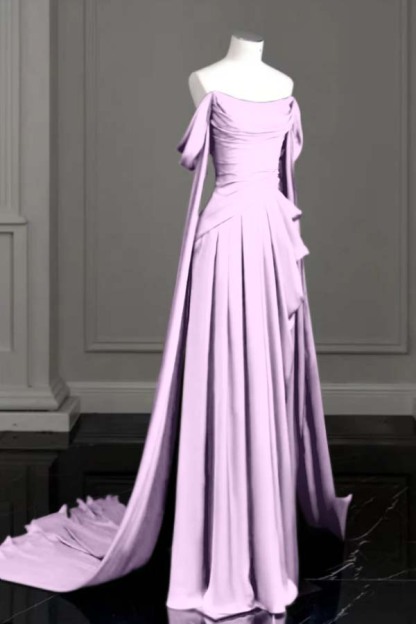 Off the Shoulder Strapless Sleeveless Long Prom Dress With Pleated