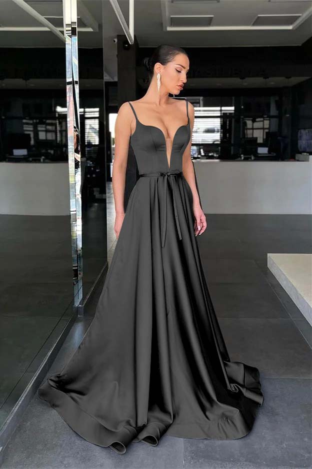 Charming Sage Spaghetti Strap Sleeveless A Line Prom Dress Long With Belt