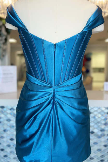 Fuchsia Off the Shoulder Ruched Tight Homecoming Dress