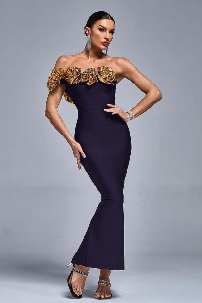 One Shoulder Sleeveless Long Mermaid Prom Dress With Pleated