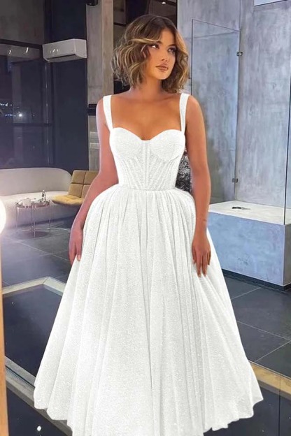 Gorgeous Spaghetti Strap Sweetheart Sequins Prom Dress With Tulle