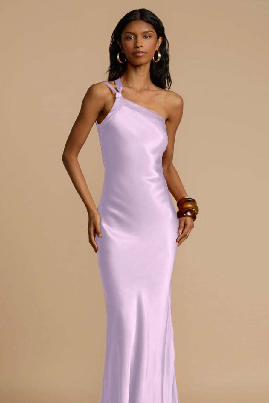 One Shoulder Sleeveless Backless Long Prom Dress With Ruffles