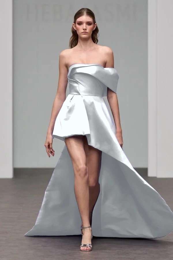 One Shoulder Sleeveless A Line Short Prom Dress With Pleated