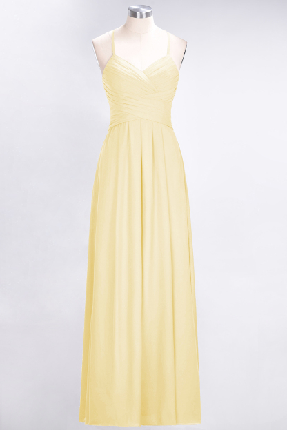 BMbridal Affordable Spaghetti Straps V-Neck Burgundy Chiffon Bridesmaid Dress with Keyhole Back-BMbridal