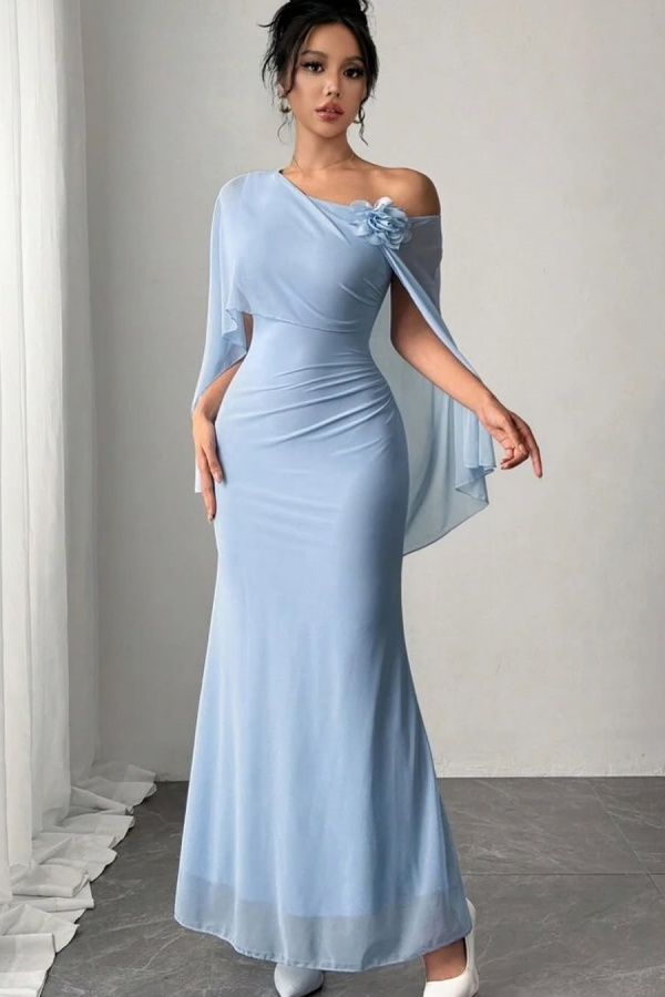 Chic Sleeveless Mermaid Long Prom Dress With Pleated Appliques