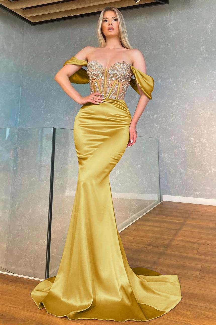 Stunning Pink Mermaid Off the Shoulder Long Prom Dress With Appliques