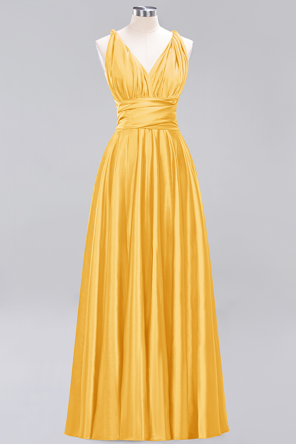 BMbridal Chic Burgundy Satin Long Bridesmaid Dresses With One Shoulder-BMbridal