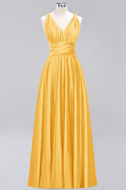 BMbridal Chic Burgundy Satin Long Bridesmaid Dresses With One Shoulder-BMbridal